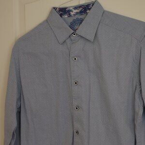 Robert Graham Long Sleeve Button Diamond Print Shirt, Size Large